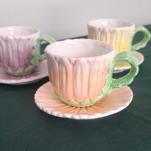 Vintage Bombay Company Daisy Mugs - Set Of 3